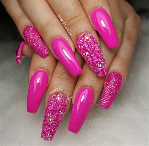 acrylic nail designs light pink|bright pink nail art designs.